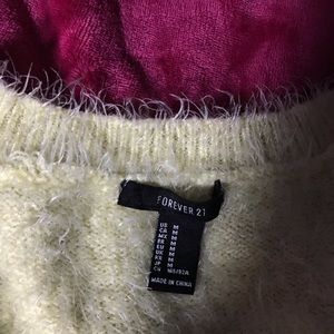 fuzzy crop-top sweater